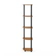 Pemberly Row Turn-N-Tube Wood 5 Tier Corner Display Rack in Light Cherry/Black