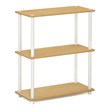 Pemberly Row Turn-N-Tube Wood 3-Tier Compact Shelf Display Rack in Beech/Natural