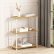 Pemberly Row Turn-N-Tube Wood 3-Tier Compact Shelf Display Rack in Beech/Natural