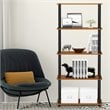 Pemberly Row Turn-N-Tube Wood 5-Tier Shelf Display Rack in Light Cherry/Black