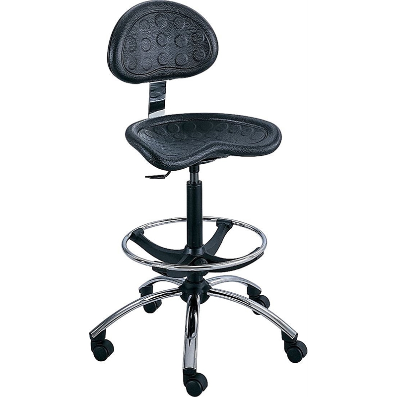 Pemberly Row Modern / Contemporary Polyurethane Black Stool with Back