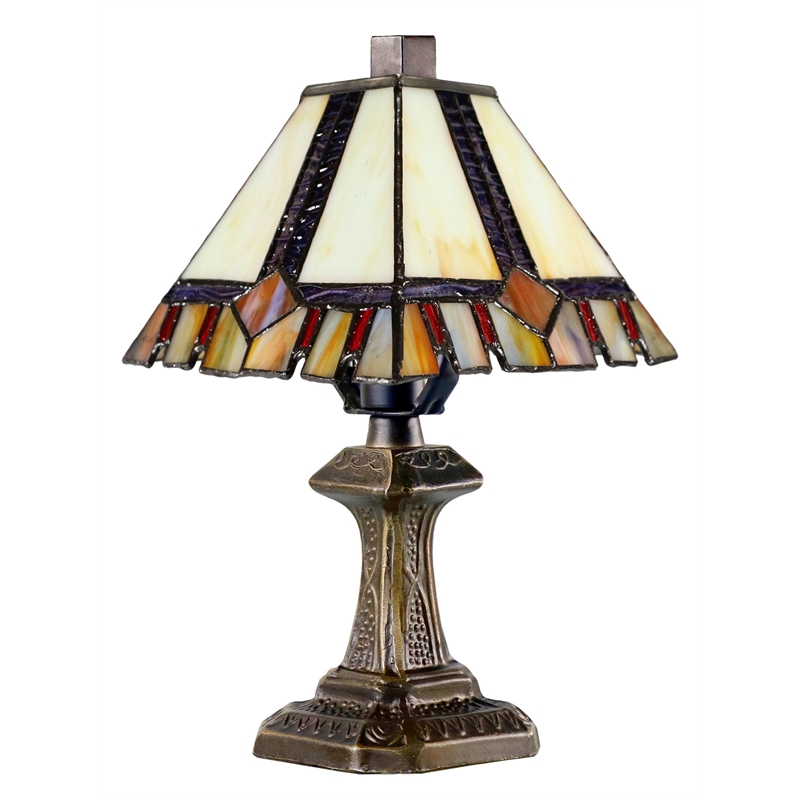 Pemberly Row Modern / Contemporary Castle Cut Accent Lamp in Multi-Color
