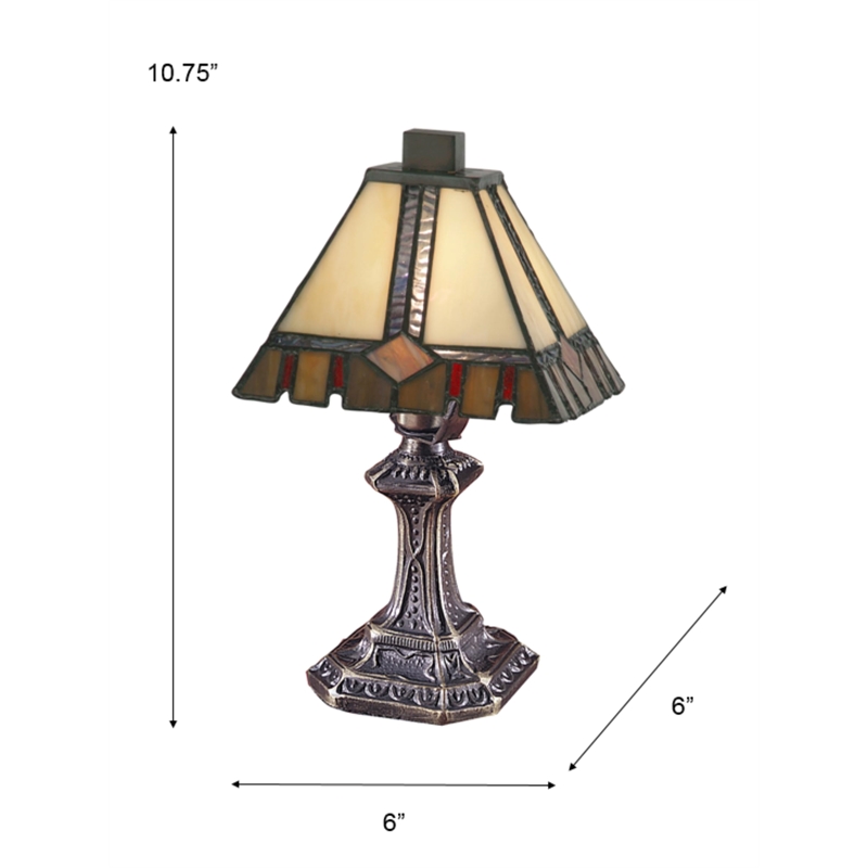Pemberly Row Modern / Contemporary Castle Cut Accent Lamp in Multi-Color