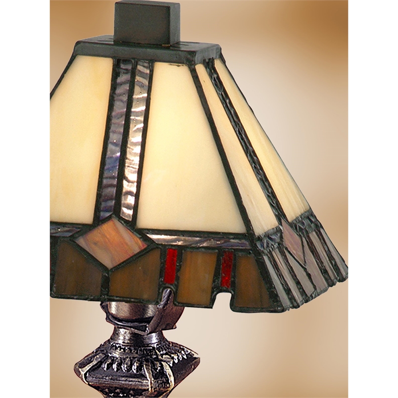 Pemberly Row Modern / Contemporary Castle Cut Accent Lamp in Multi-Color