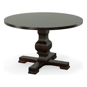 Pemberly Row Modern 47&quot Round Pedestal Dining Table in Espresso