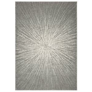 Pemberly Row Contemporary 6'7&quot x 9' Rug in Dark Gray and Ivory