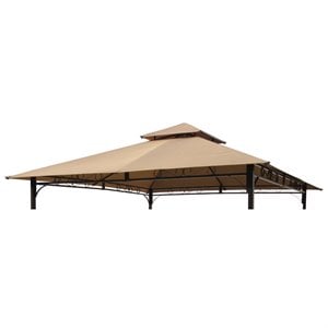 Pemberley Row Polyester Khaki Replacement Gazebo Canopy Square UV-Resistant 116&quot Unassembled