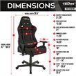 Pemberly Row Sport Ergonomic Adjustable Racing Game Chair in Black