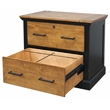 Pemberly Row Wood Lateral File With Legal/Letter File Drawer Storage in Black