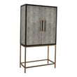 Pemberly Row Modern / Contemporary Solid Wood Bar Cabinet in Gray