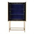 Pemberly Row Modern / Contemporary Solid Wood Bar Cabinet in Gray