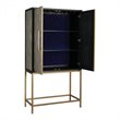 Pemberly Row Modern / Contemporary Solid Wood Bar Cabinet in Gray