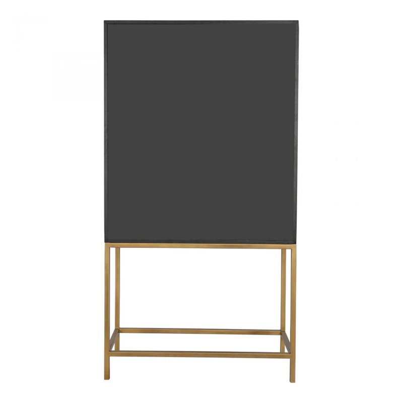Pemberly Row Modern / Contemporary Solid Wood Bar Cabinet in Gray