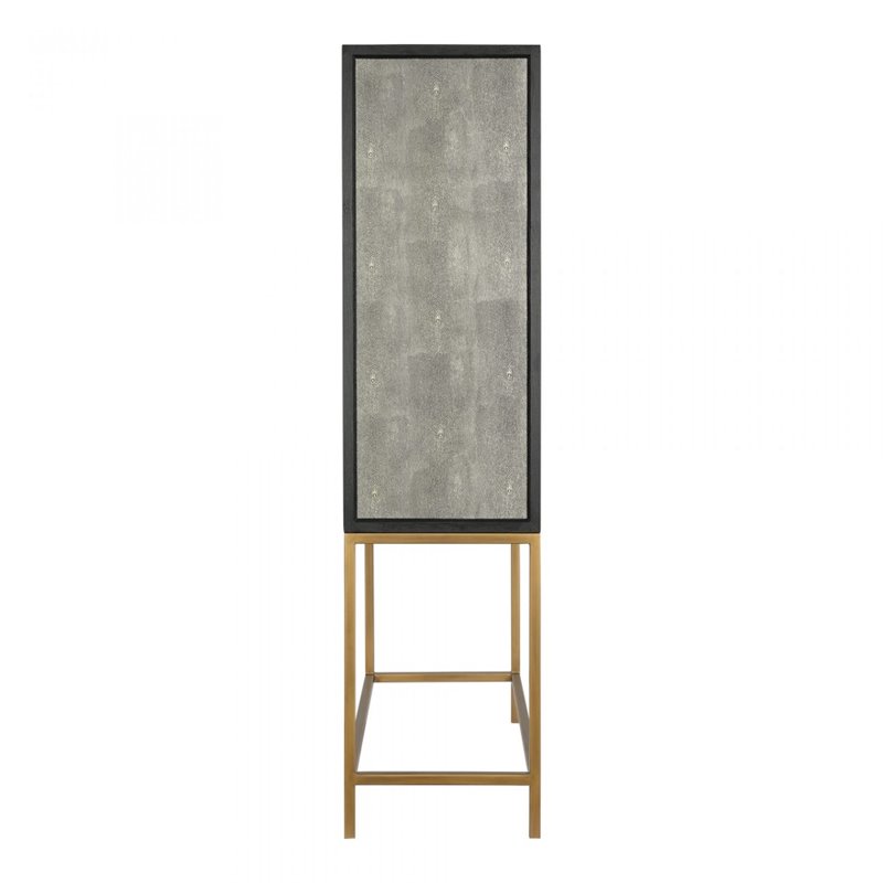 Pemberly Row Modern / Contemporary Solid Wood Bar Cabinet in Gray