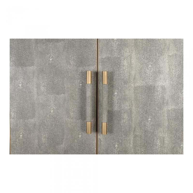 Pemberly Row Modern / Contemporary Solid Wood Bar Cabinet in Gray