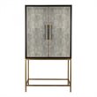 Pemberly Row Modern / Contemporary Solid Wood Bar Cabinet in Gray