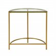 Pemberley Row Tempered Glass Gold Console Half Round Modern 30