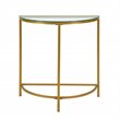 Pemberley Row Tempered Glass Gold Console Half Round Modern 30