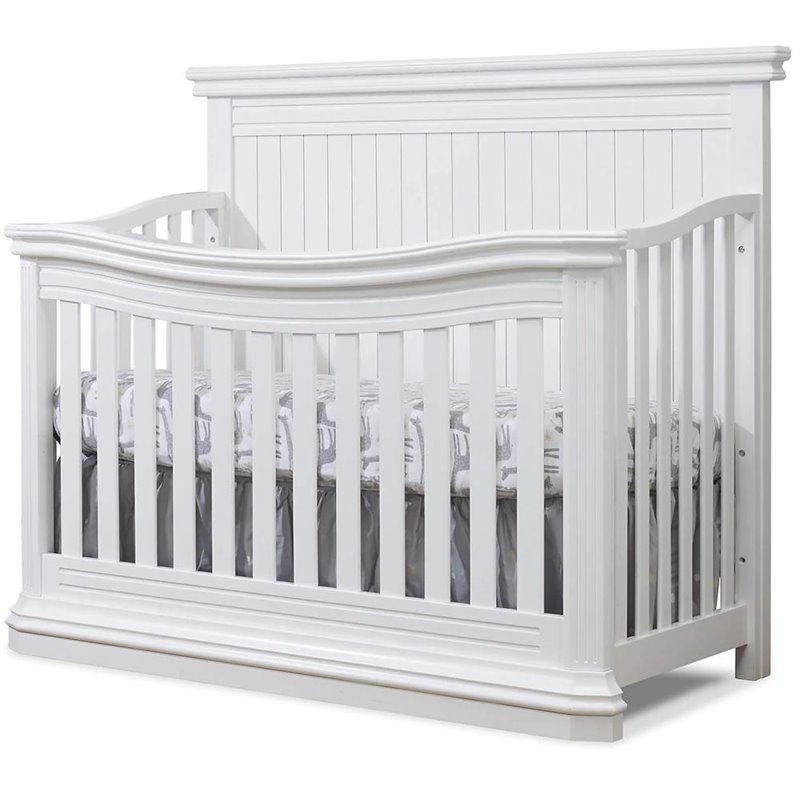 Pemberley Row Wood White Crib Rectangular Convertible 59