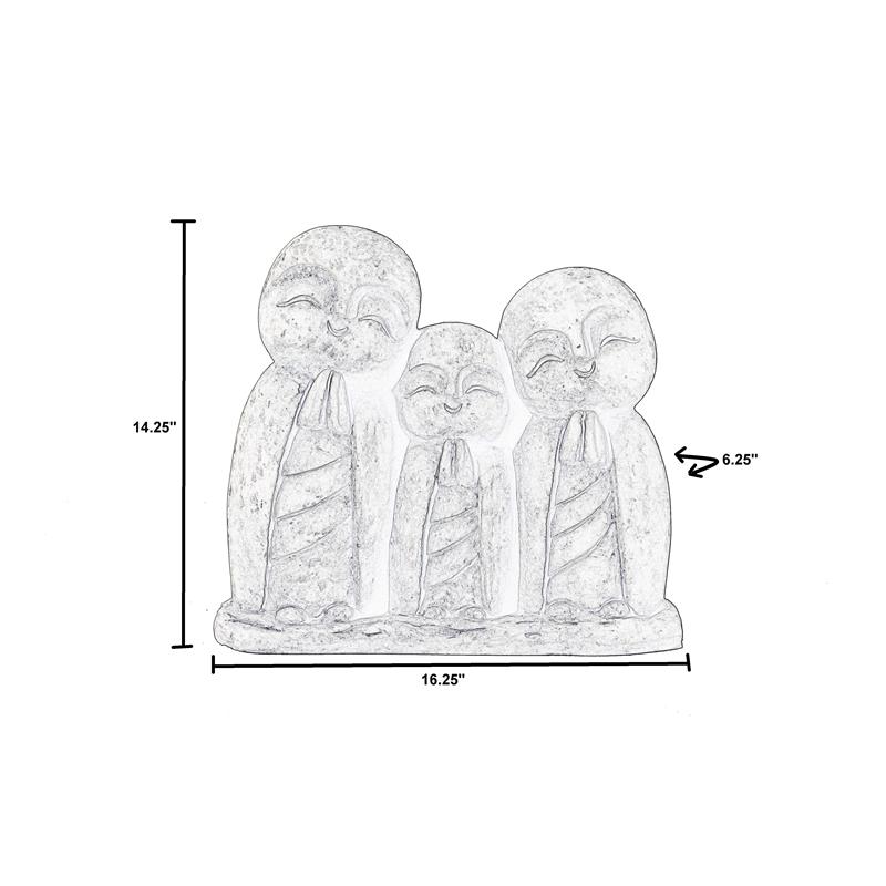 Pemberly Row Praying Family Fiberstone Garden Statue in Aged Moss Green