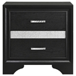 Pemberly Row 2-Drawer Wood Nightstand with Hidden Jewelry Tray in Black