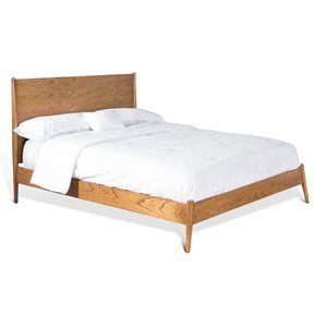 Pemberly Row Contemporary Contemporary Wood Eastern King Panel Bed in Cinnamon