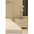 Pemberly Row Gloss Lacquer & Polished Steel Metal Night Stand in White