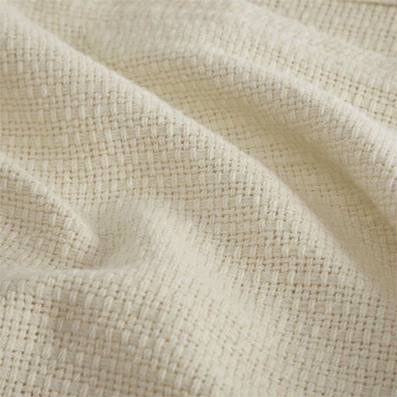 Pemberly Row Cotton Basketweave Blanket with 1
