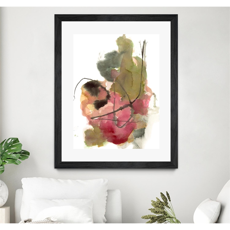 Pemberly Row Modern 24x32 Untitled Matted and Framed in Pink