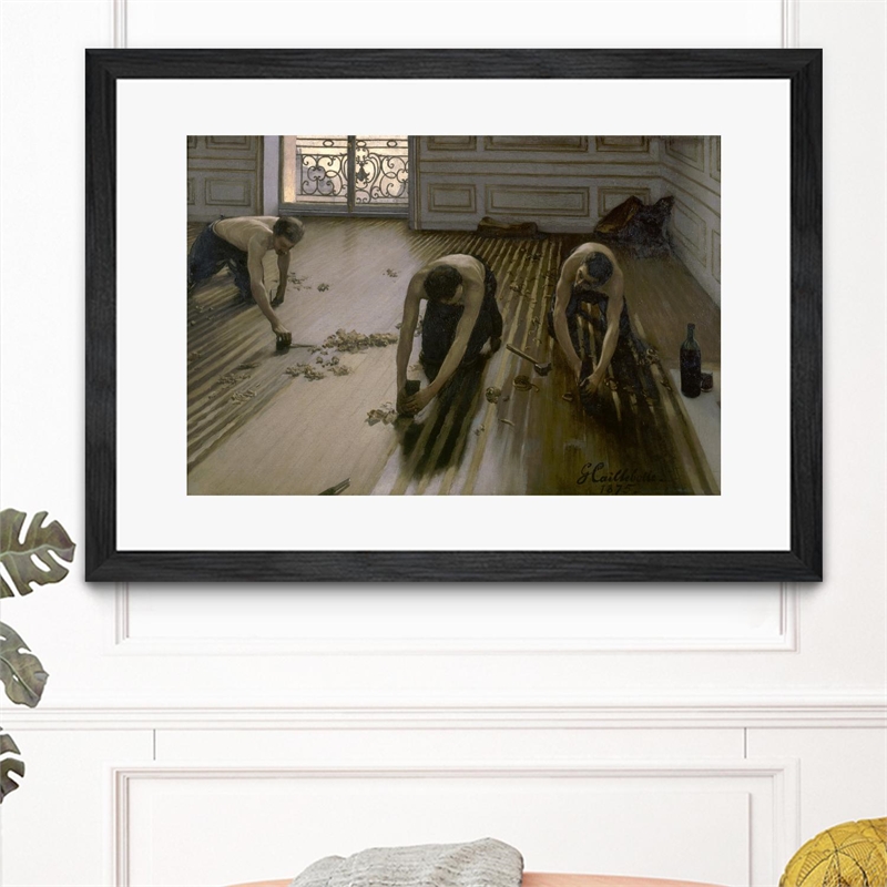 Pemberly Row 24x36 The Floor Scrapers - Matted and Framed in Multi-Color