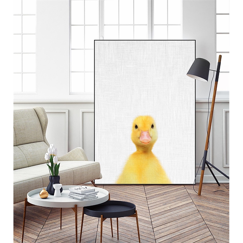Pemberly Row Contemporary Canvas 24x36 Duck Framed in Multi-Color