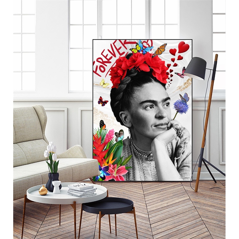 Pemberly Row Contemporary Canvas 24x36 Forever Framed in Red