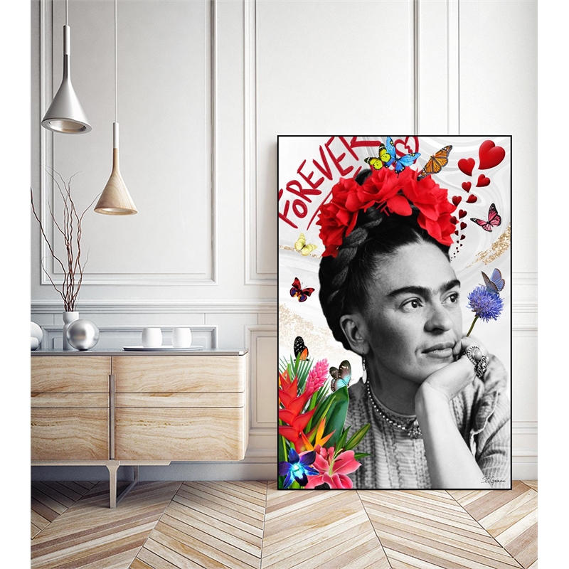 Pemberly Row Contemporary Canvas 24x36 Forever Framed in Red