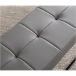 Pemberly Row Contemporary Tufted Metal Bench in Gray Faux Leather