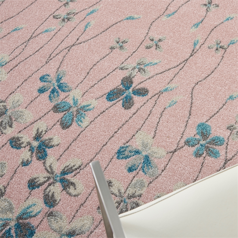 Pemberly Row Modern / Contemporary 6' x 9' Pink Fabric Indoor Rug