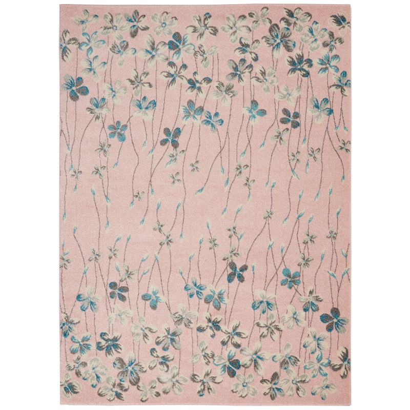 Pemberly Row Modern / Contemporary 6' x 9' Pink Fabric Indoor Rug