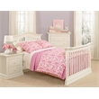 Pemberly Row Traditional Wood Full Bed Conversion Kit in Glaze White