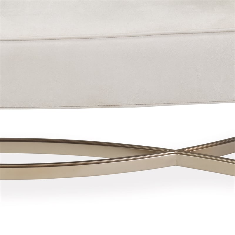 Pemberly Row Modern Faux-Suede Bed Bench - Doeskin/Chardonnay