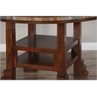 Pemberley Row Mahogany Brown Round Dining Table Slate Inlays 60