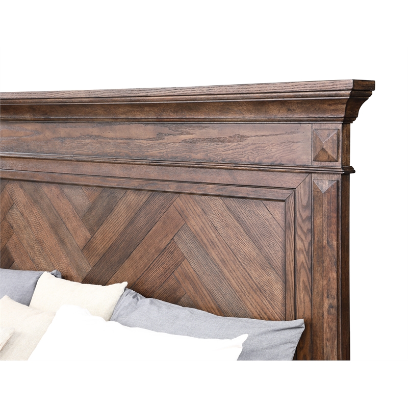 Pemberly Row Modern / Contemporary Solid Wood 6/6 Ek Bed in Walnut