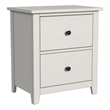 Pemberly Row Farmhouse Solid Hardwood Nightstand in Cream Finish