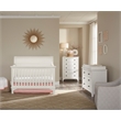 Pemberly Row Farmhouse Wood Toddler Guard Rail in Sea Shell White