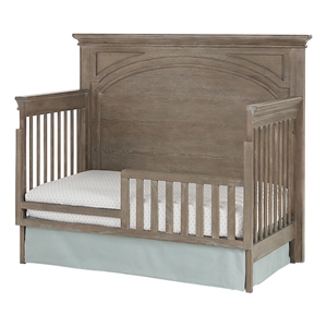 Pemberly Row Traditional Wood Toddler Guard in Sandwash Gray