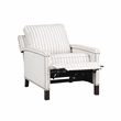 Pemberly Row Fabric Upholstery Reclining Chair in Beige & Gray Striped