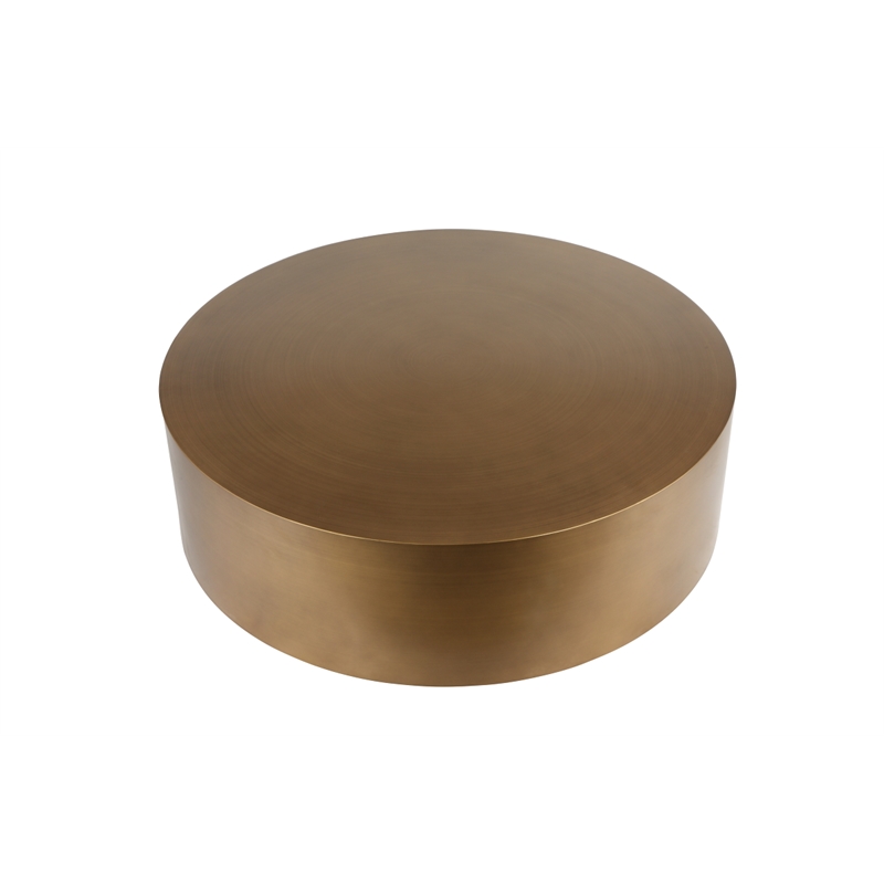 Pemberly Row Modern / Contemporary Stainless Steel Coffee Table in Brass