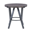 Pemberly Row 3 Pc Round Metal and Wood Occasional Table Set in Charcoal