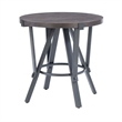 Pemberly Row 3 Pc Round Metal and Wood Occasional Table Set in Charcoal