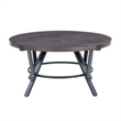 Pemberly Row 3 Pc Round Metal and Wood Occasional Table Set in Charcoal