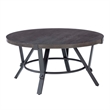 Pemberly Row 3 Pc Round Metal and Wood Occasional Table Set in Charcoal