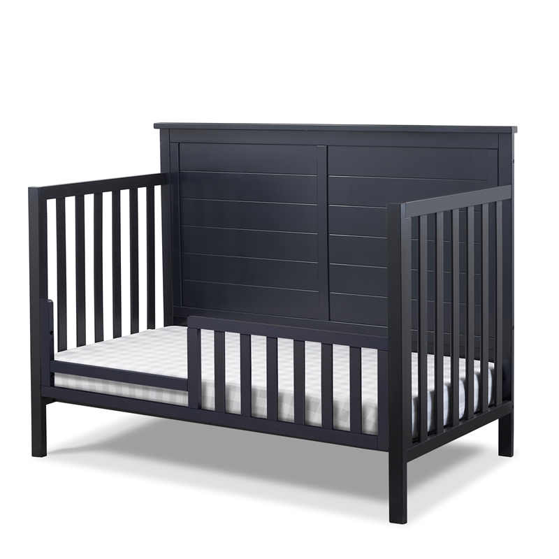Pemberly Row Contemporary 4-in-1 Convertible Crib in Midnight